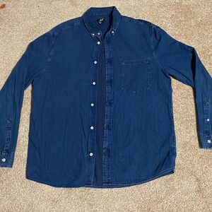 H&M Blue Casual Button-Down Shirt